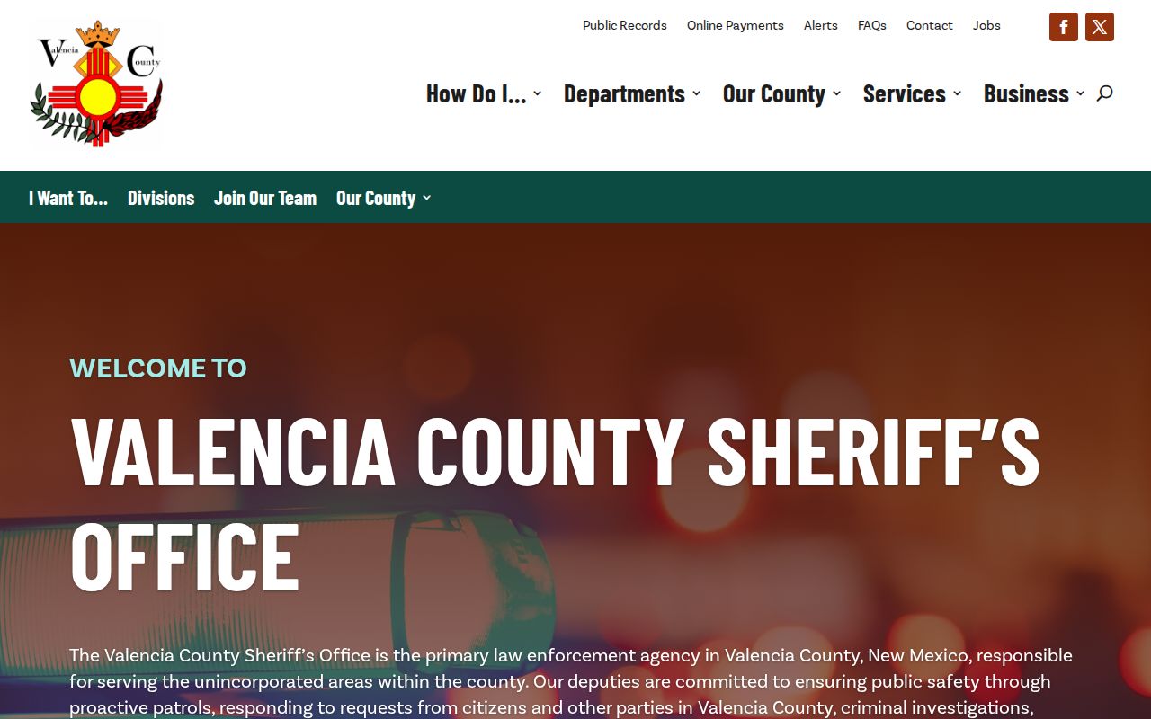 Valencia County Sheriff's Office arrest records information